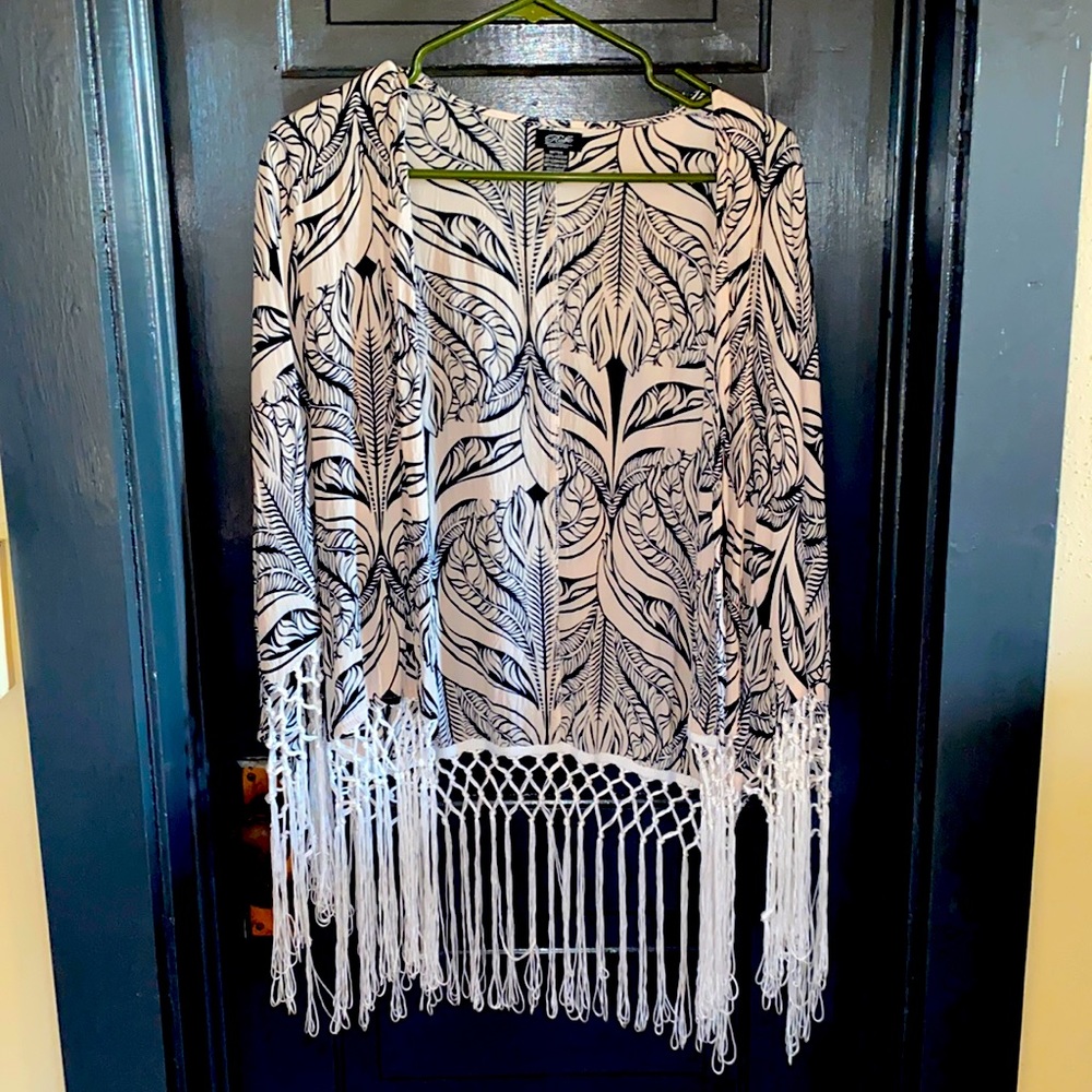 Fringe Trim Cardigan